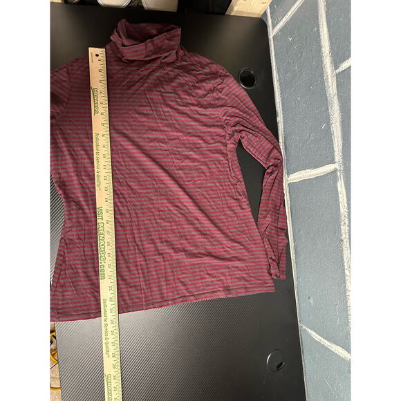 Pendleton Turtleneck Pullover Midweight Cotton Modal Blend Striped Red Grey XL - Picture 7 of 9